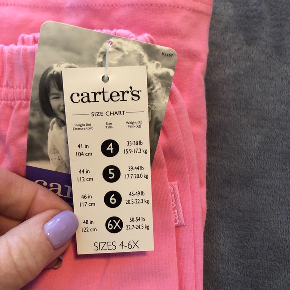 Carter's Girls Pink Elastic Waist Ruffle Leg Pants - Picture 2 of 4